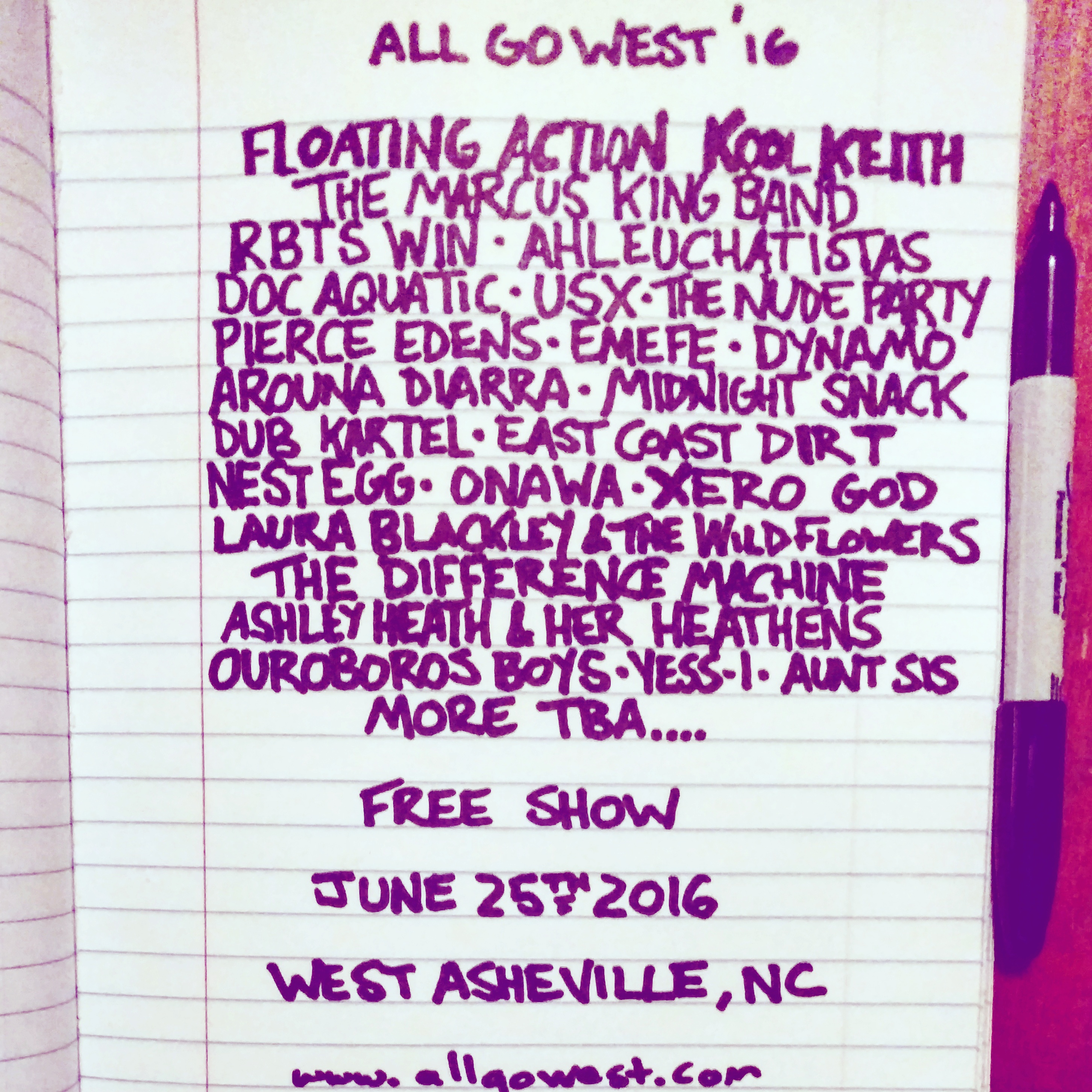 All Go West lineup