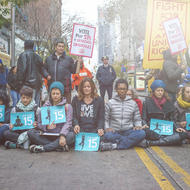 CTZNWELL founder Kerri Kelly at a living wage rally. Source: ctznwell.org