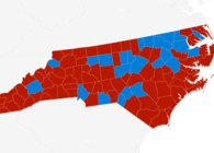 North Carolina red and blue map