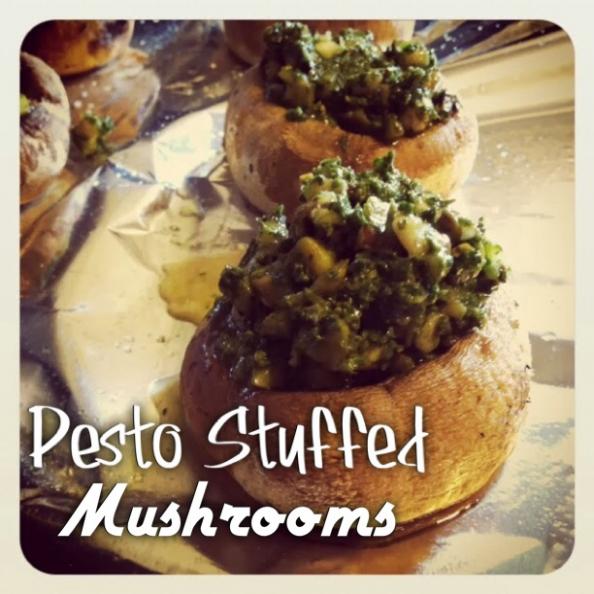 pesto stuffed mushrooms