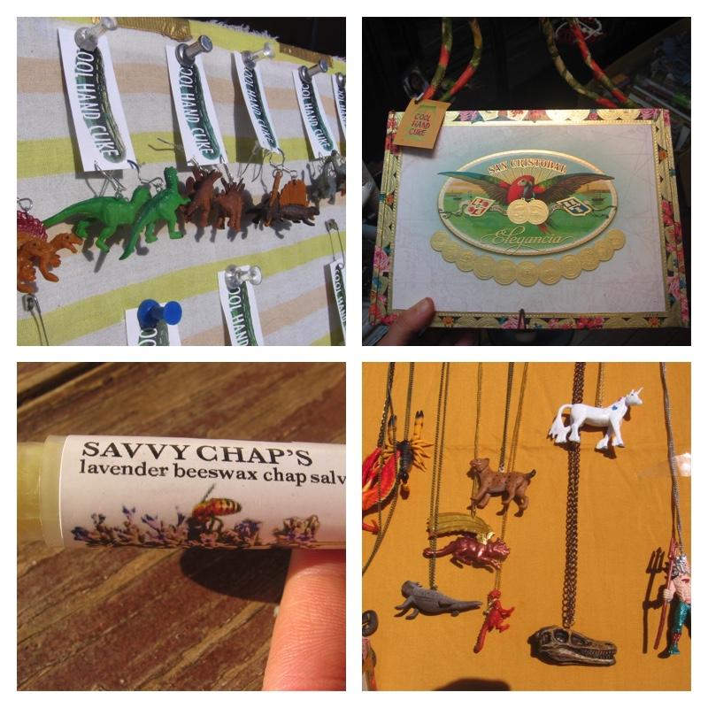 Kate Savkovich (pumpupthejam) - jewelry made from toys and found objects, chapsticks, cigar box purses